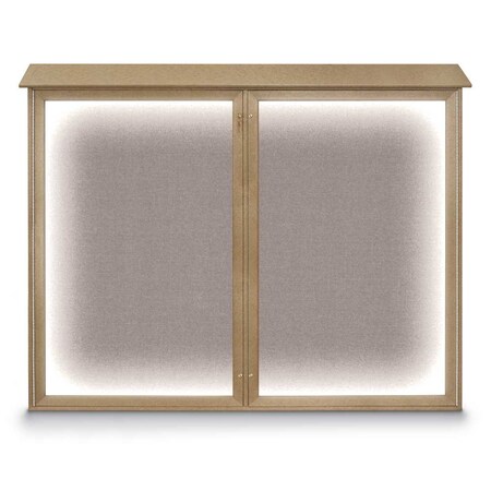 United Visual Products Double Door Enclosed Indoor Letterboard UV1127-BLACK-HUNGRN